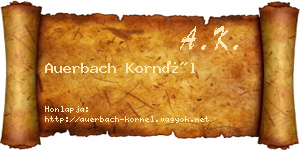 Auerbach Kornél névjegykártya