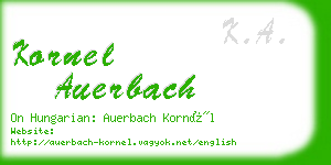 kornel auerbach business card